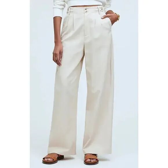 Madewell Harlow Pleated Wide Leg Trouser - Harvest Moon 10 - Picture 1 of 11